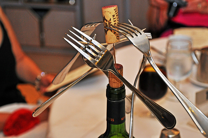 Closeup of the toothpick trick