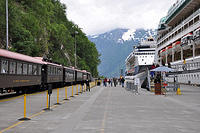 You can board the train right off the boat